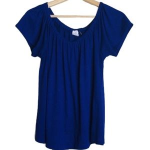 Anthropologie Akemi + Kin Royal Blue Off The Shoulder Top Size Small